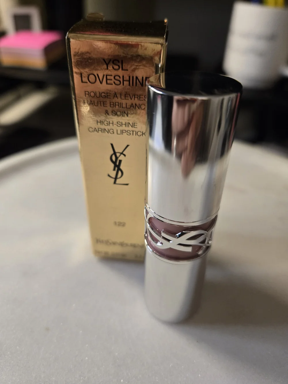 Yves Saint Laurent LoveShine High-Shine Caring Lipstick — Caramel SWIRL 122 NIB